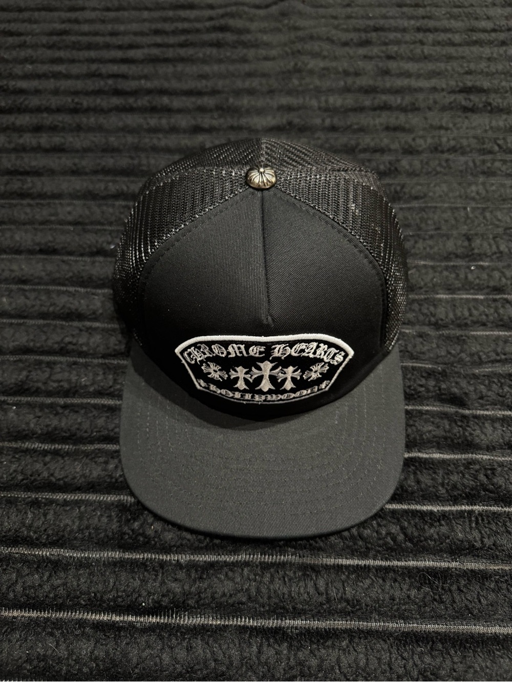 Chrome Hearts Black & White Logo Mesh Cap